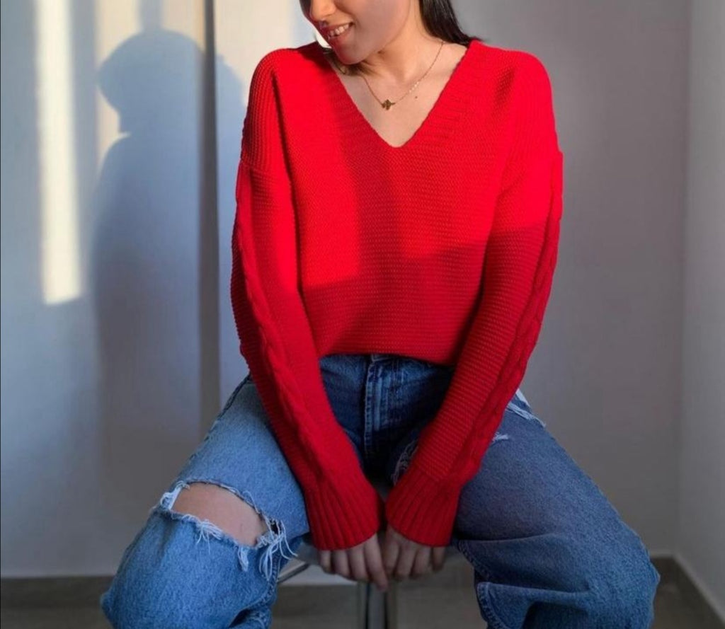 Buso Cuello En V y Trenzas