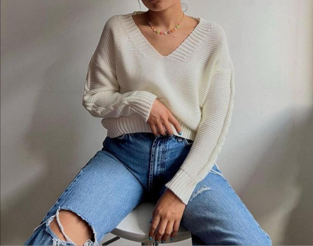 Buso Cuello En V y Trenzas