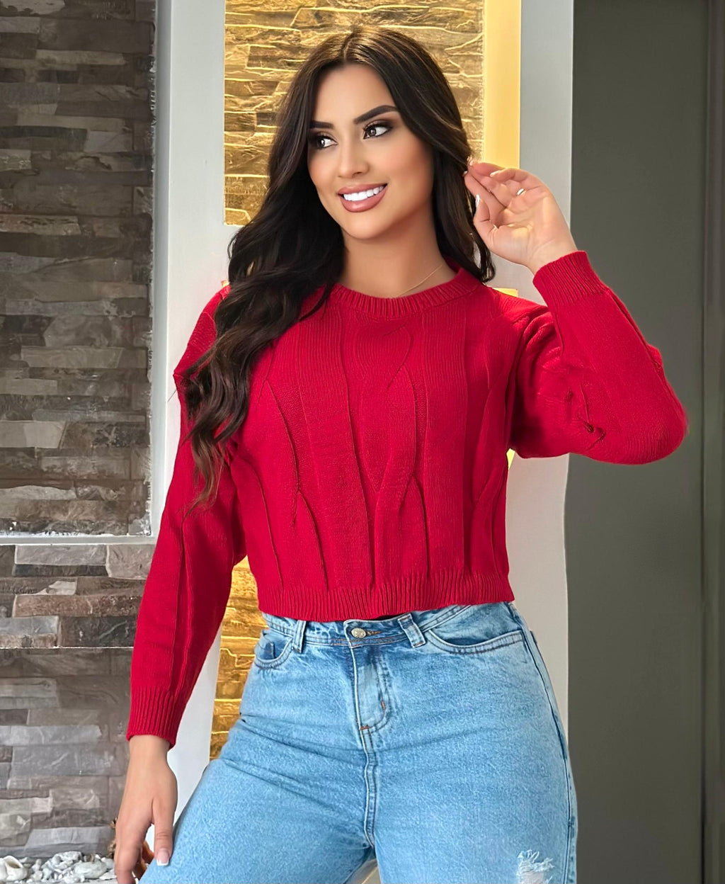 Suéter Cuello Redondo Corto