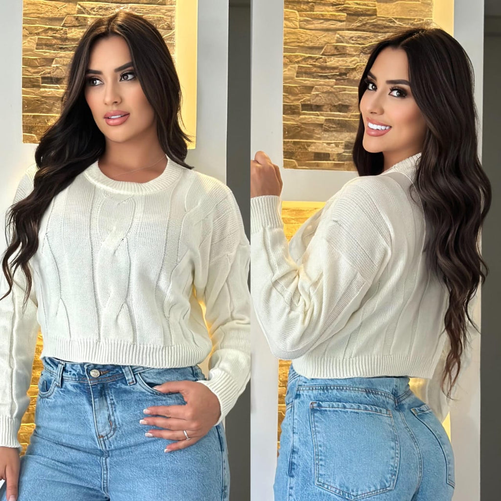 Suéter Cuello Redondo Corto