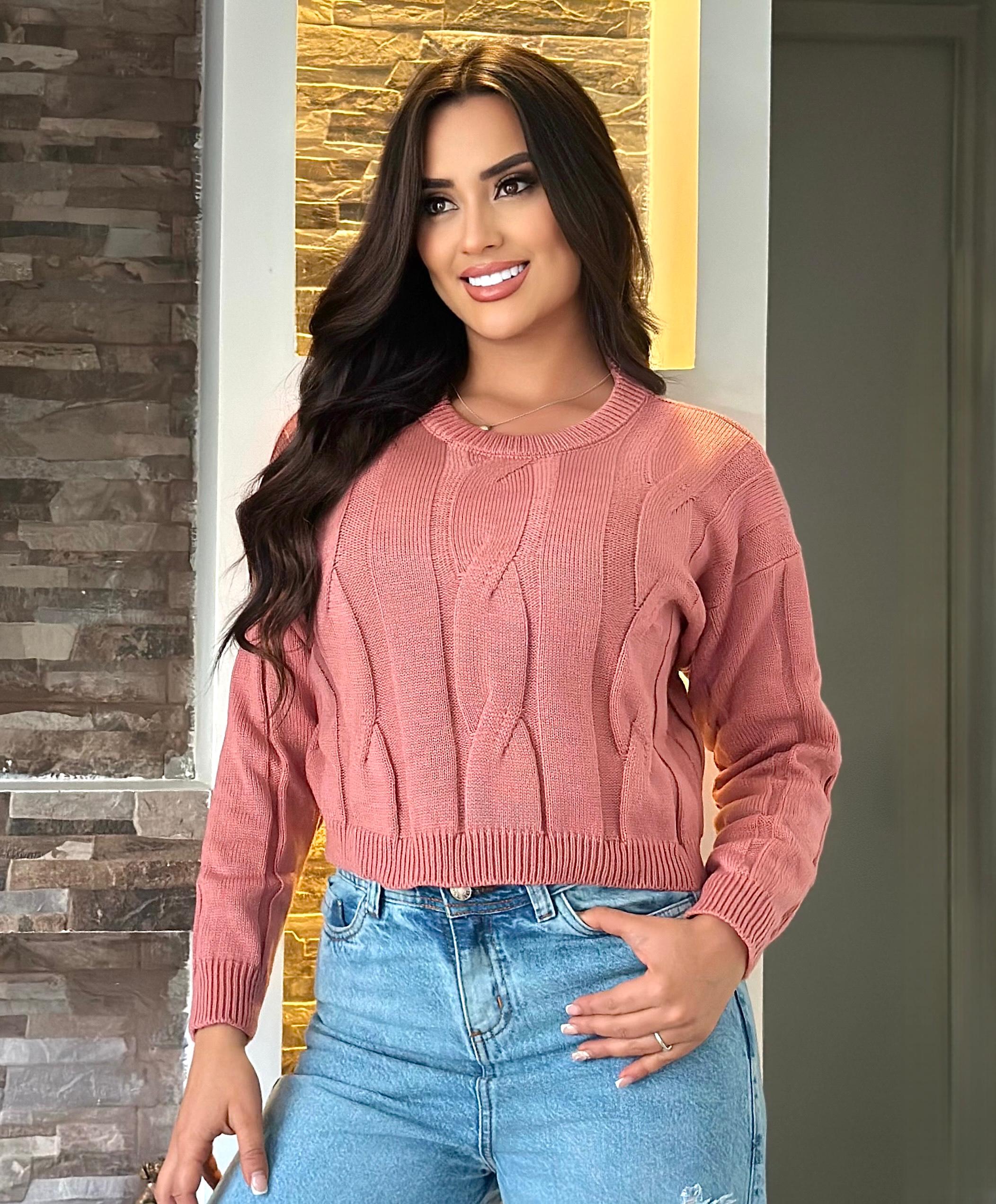 Suéter Cuello Redondo Corto