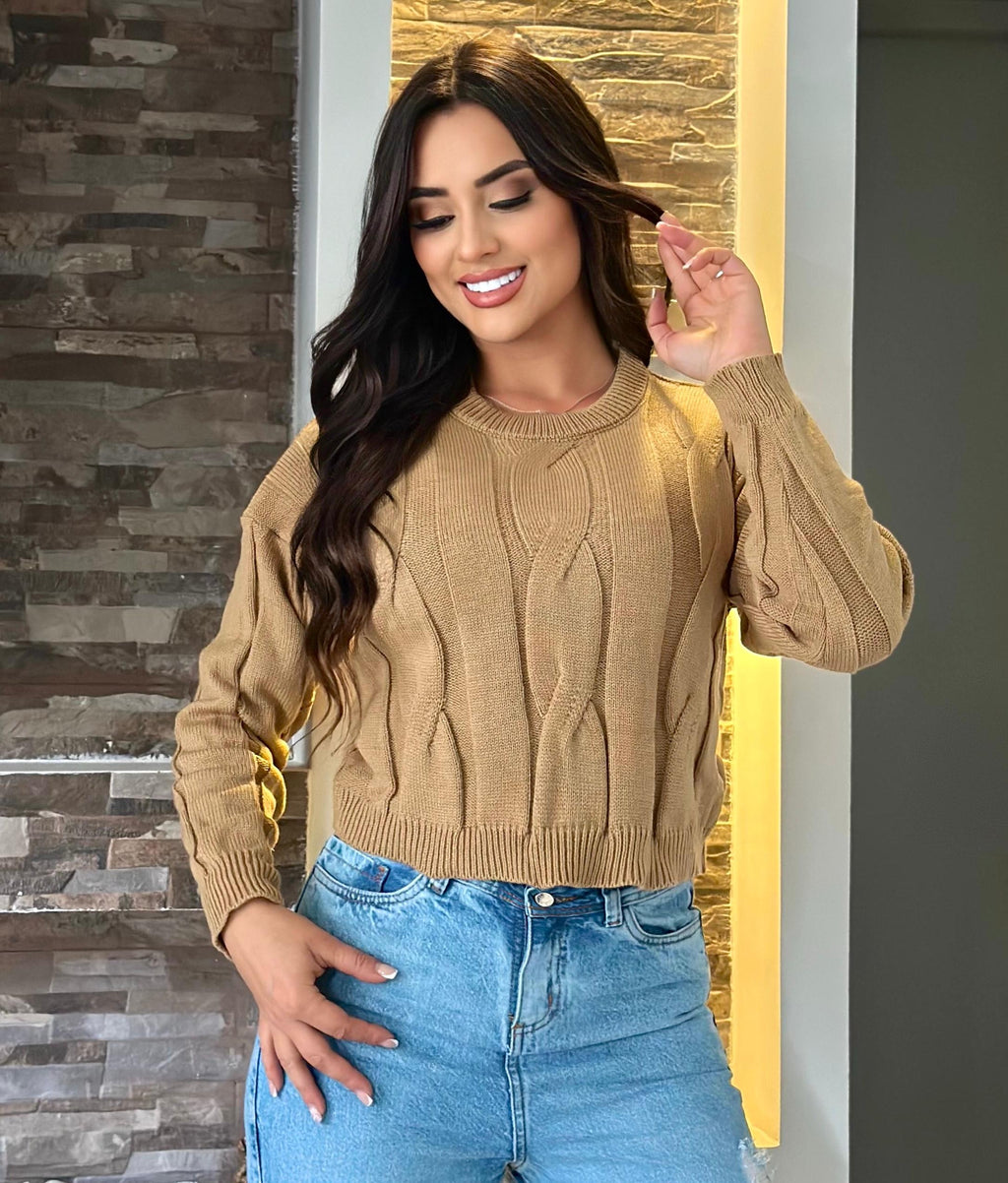 Suéter Cuello Redondo Corto